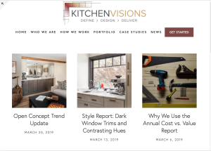 three blog posts content for Kitchenvisions.com